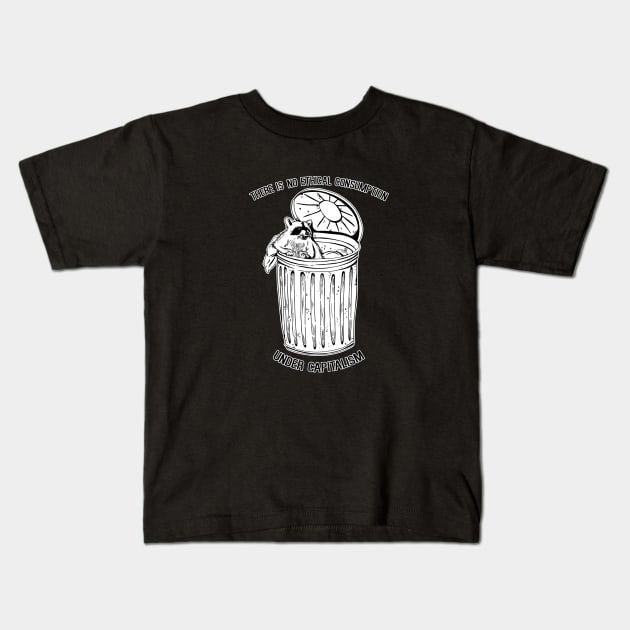 Anti-Capitalist Racoon Kids T-Shirt by TriciaRobinsonIllustration